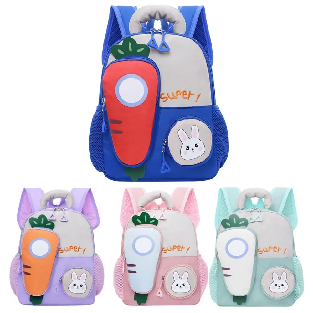

Large Capacity Children's School Bags 3D Carrot Design Ridge Protection Cartoon Backpacks Breathable Wear-resistant