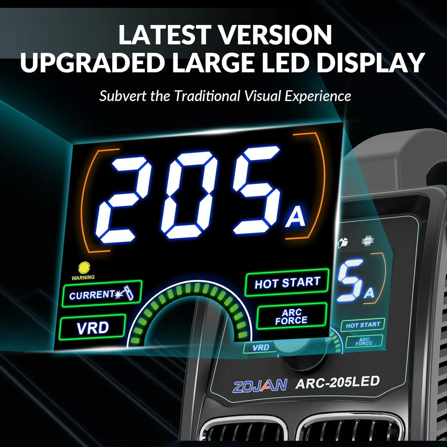 [Large LED Display] 205A ARC/Lift TIG Welding Machine with Synergic Control, IGBT Inverter 110V/220V Portable MMA Welder Machine