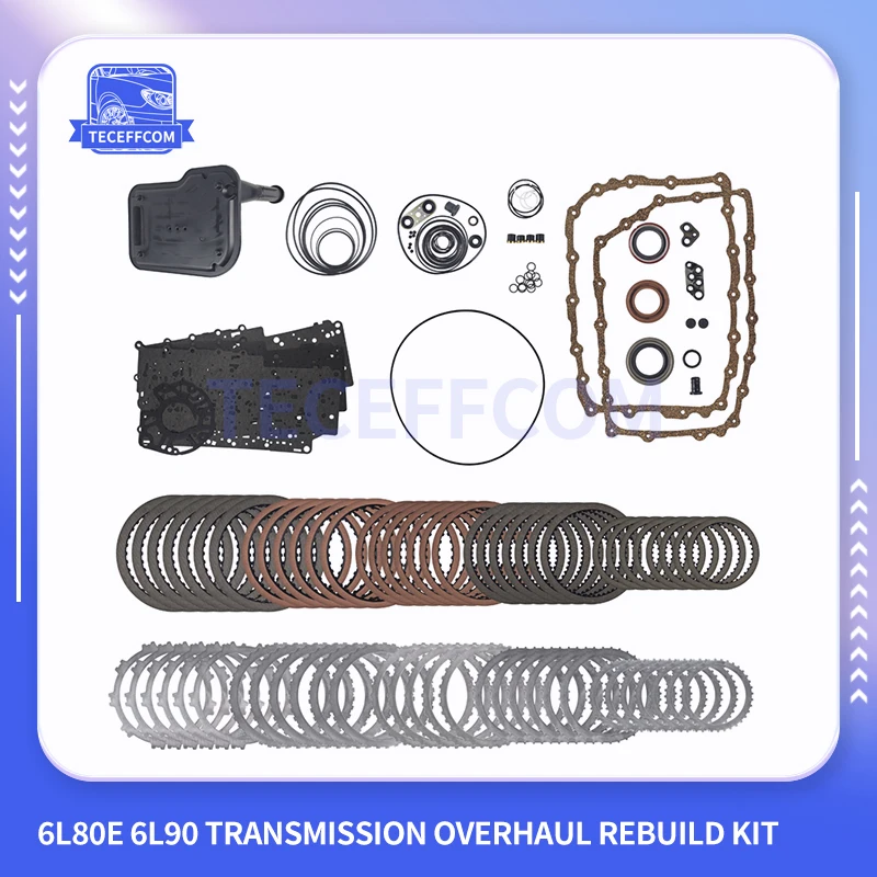 6L80E 6L90 Transmission Overhaul Rebuild Kit Gasket Seals Rings Friction Steel Oil Filter for GM CADILLAC HUMMER 06-ON 195901XLS