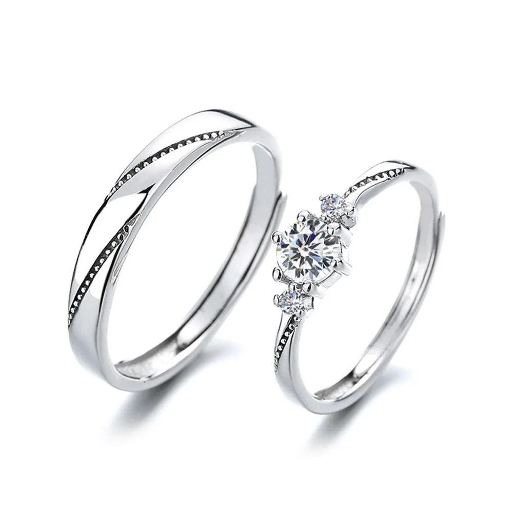 

Кольцо из стерлингового серебра 925 пробы, стильное и простое кольцо «Любовь на первый вид», кольцо с цирконом, кольцо для пары, подарок на день рождения