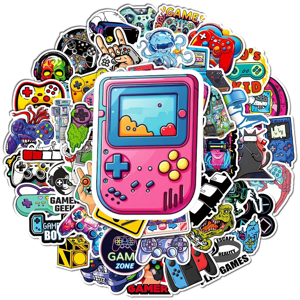 

10/30/50pcs Cool Cartoon Gothic Joystick Gamepad Stickers Video Game Graffiti Decals Scrapbook Laptop Phone Waterproof Sticker