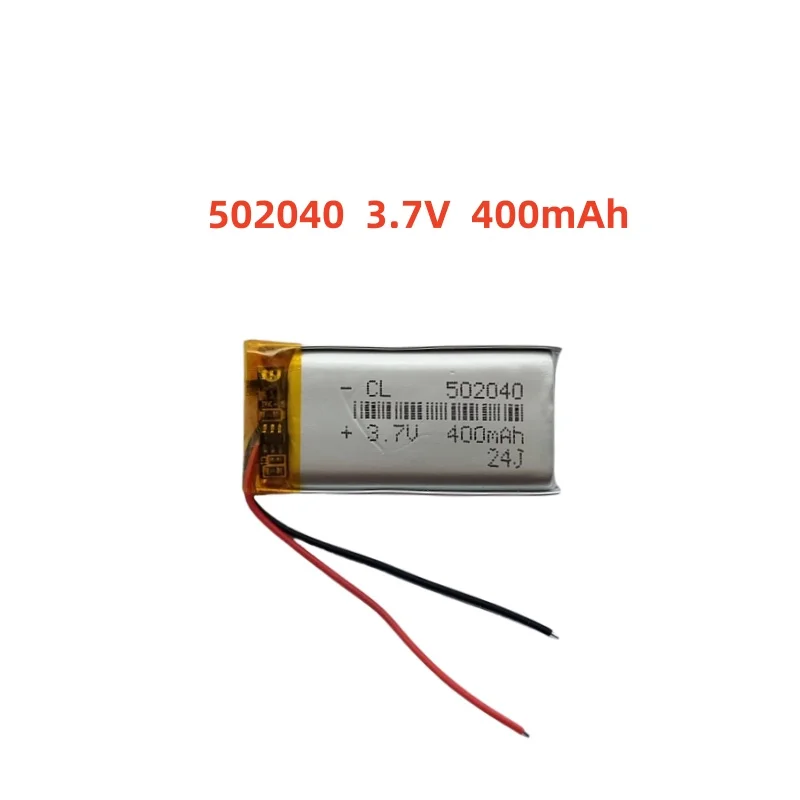

3.7V 400mAh Li-Polymer Replacement Li Lipo Battery 502040 JST 2Pin 1.0/1.25/1.5/2.0/2.54mm Connector For GPS Camera LED