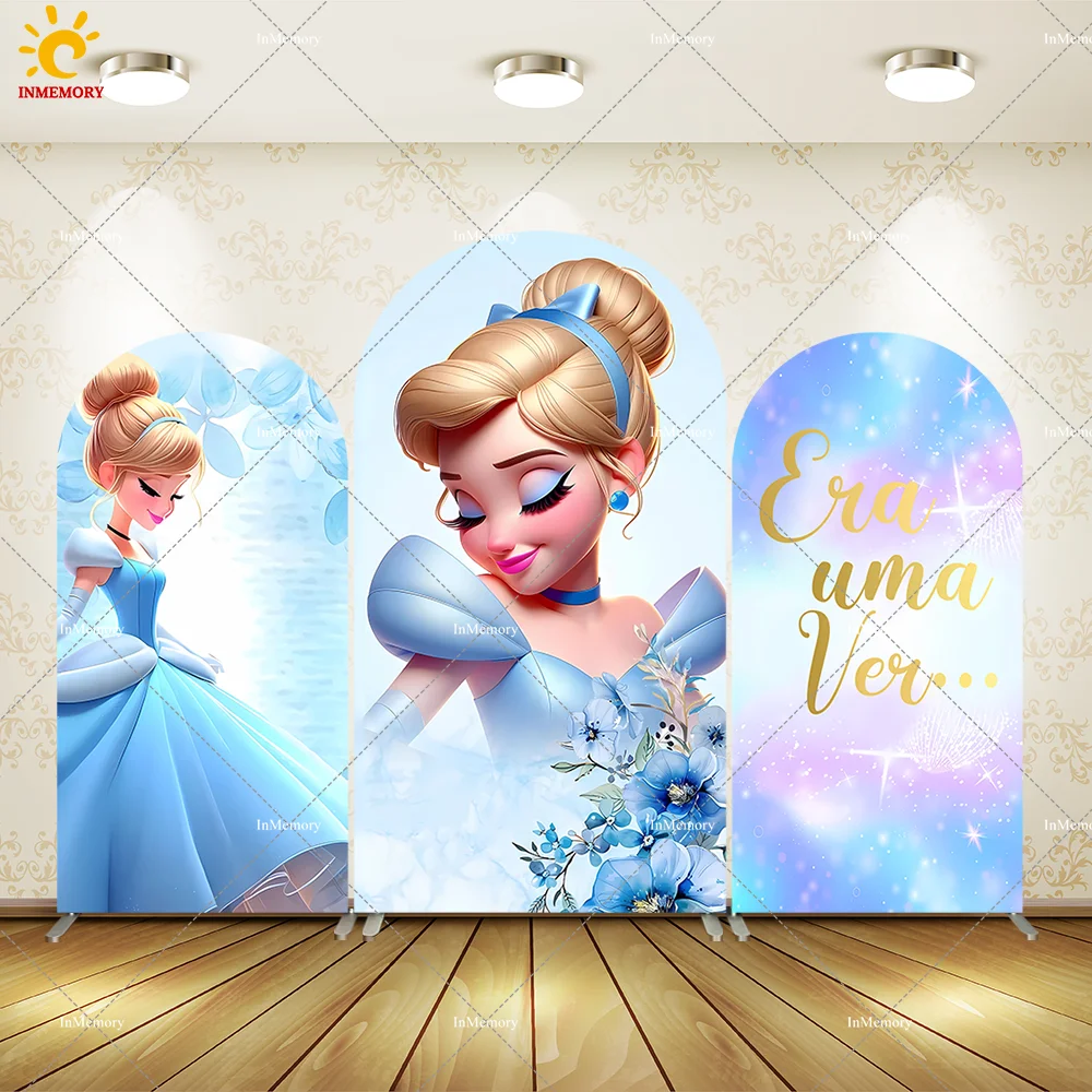 

Disney Princess Cinderella theme Arch Backdrop Cover Girls Birthday Supplies Baby Shower Chiara Arched Wall Panels Banner