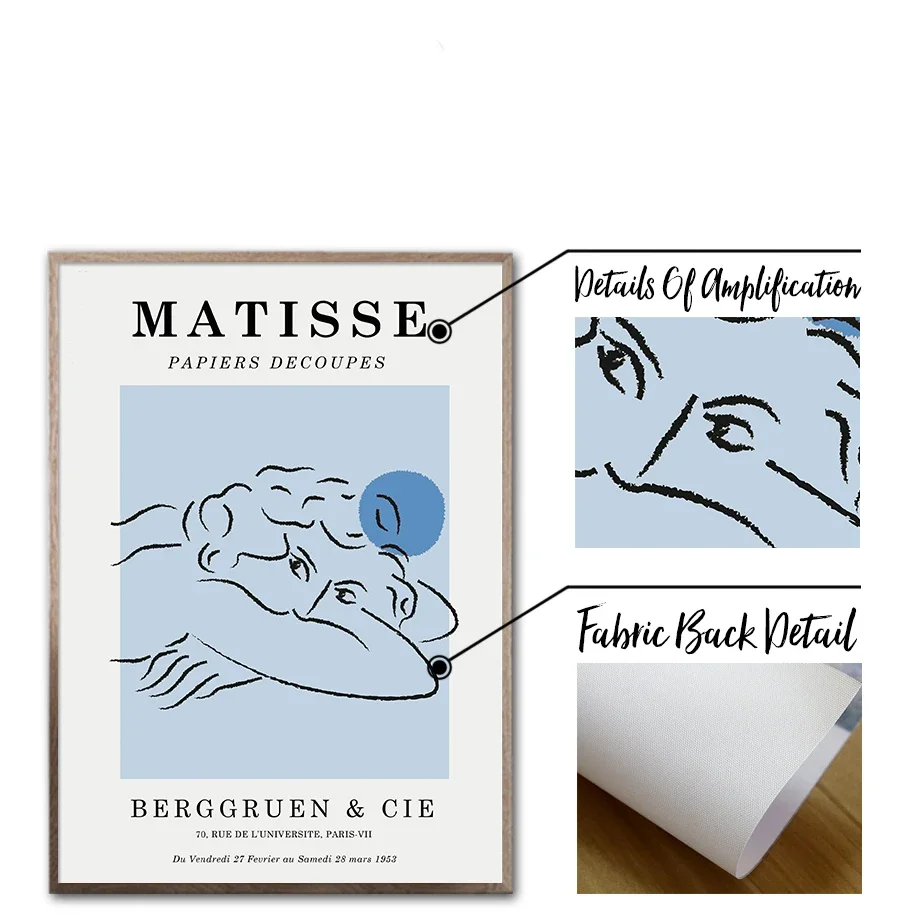 Abstract Matisse Coral Leaf Flower Market Canvas PaintingWall Art  Posters And Prints Wall Pictures For Living Room Home Decor