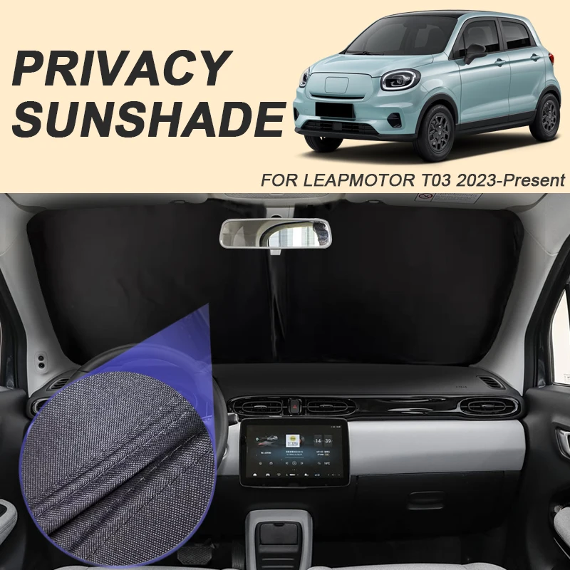 

Car Black Window Privacy Sunshade For LEAPMOTOR T03 2023-Present Auto Anti-UV Heat Insulation Protect Cover Interior Accessory