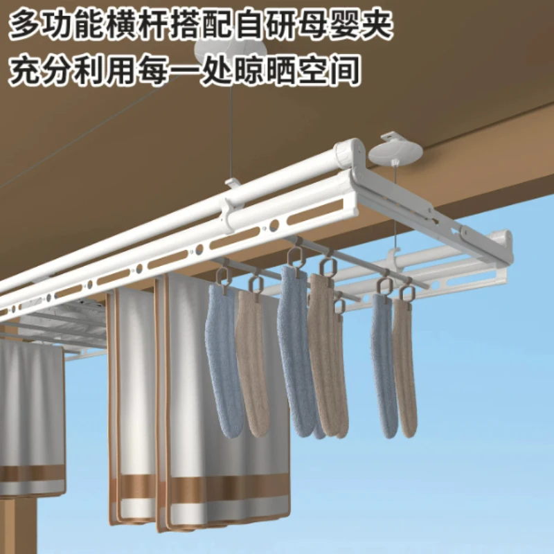 Double pole type manual cool clothes aluminum alloy four pole drying rack indoor household balcony automatic hand lifting drying