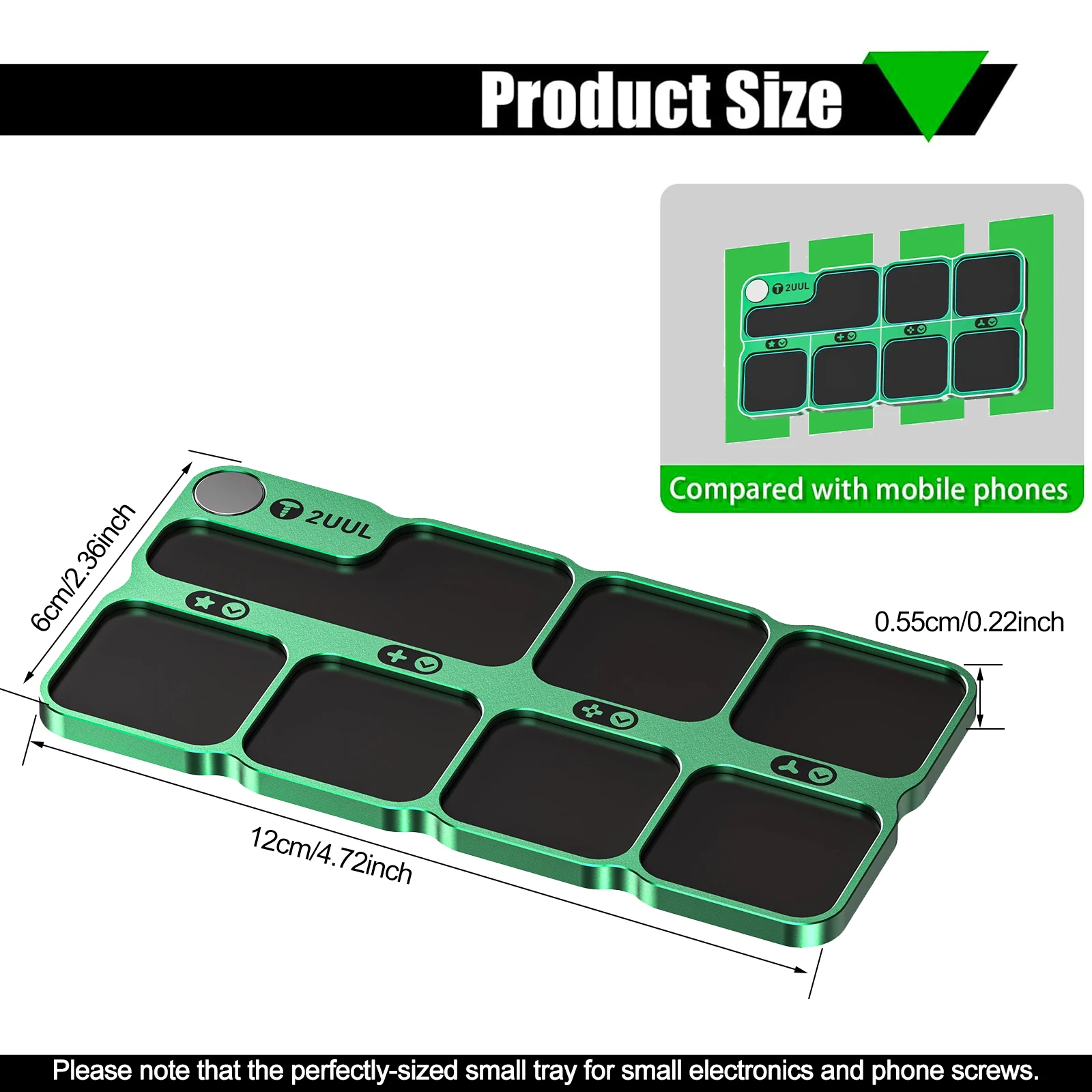 

2UUL ST95 Screw MagDock Magnetic Aluminum Alloy Storage Tray Magnetic Screws Storage Pad For Mobile Phone Repair Storage Tools