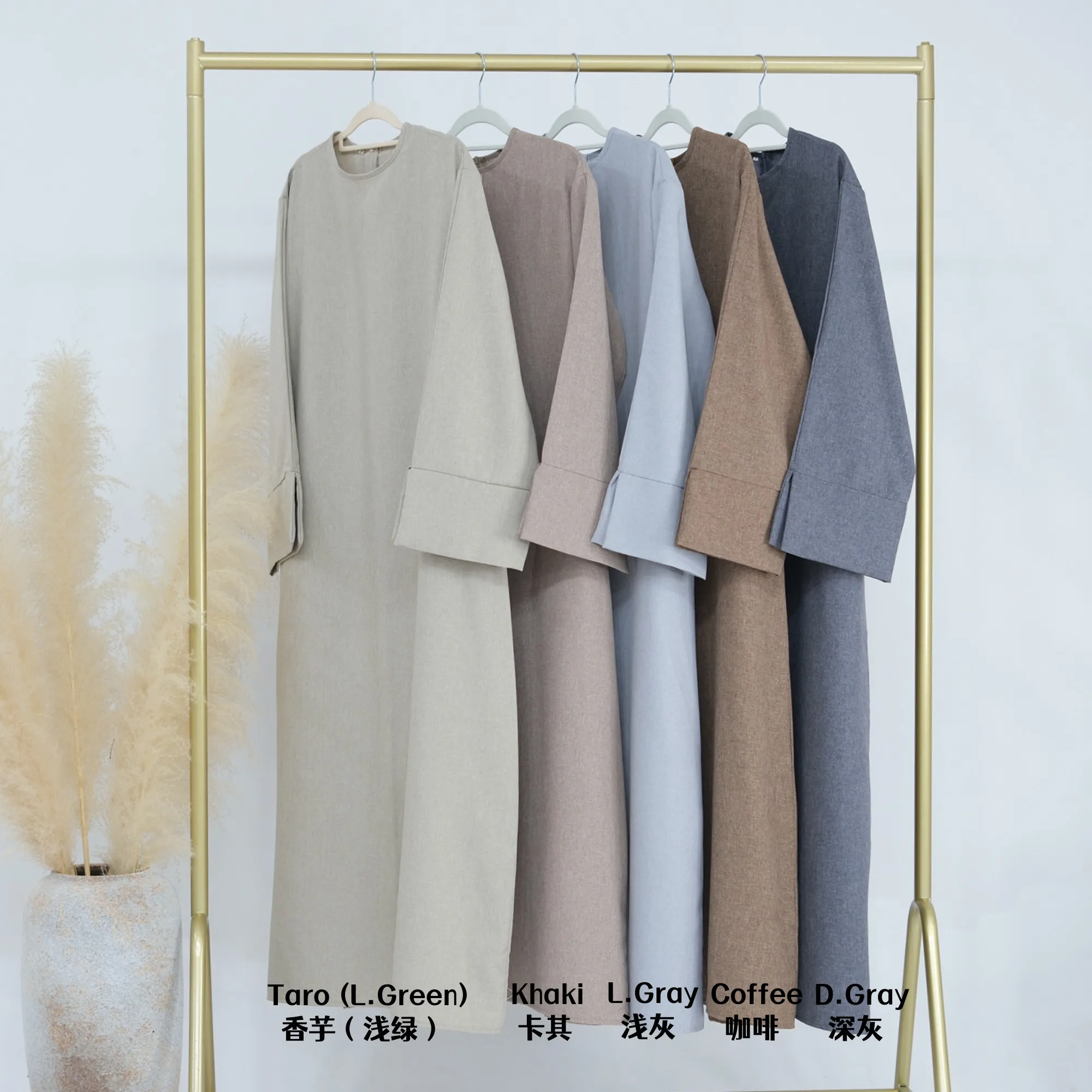 Women Cotton Linen Casual Abaya Fashion Designer Breathable Modest Basic Maxi Dress Elegant Lady Islamic Kaftan Femme Musulman