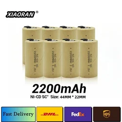 20 PCS 1.2V 2200mAh Rechargeable Battery 44 * 22 mm NI-CD SC Cell With Welding Tabs For Screwdriver Electric drill DIY Batteries