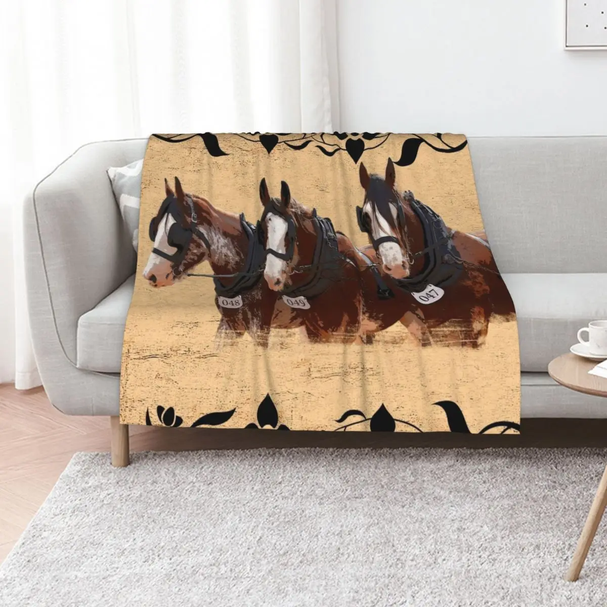 

HEAVY HORSES, CLYDESDALE HORSES Throw Blanket Soft Plaid Soft Beds Weighted Nap Blankets