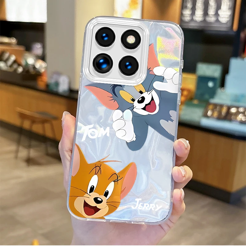 Cartoon Tom En Jerry Jerry Garen Gradiënt Telefoon Hoesje Voor Xiaomi Poco X6 X 3 F 6 M4 Pro C 61 13T 11 Lite Schokbestendige Matte Hoes