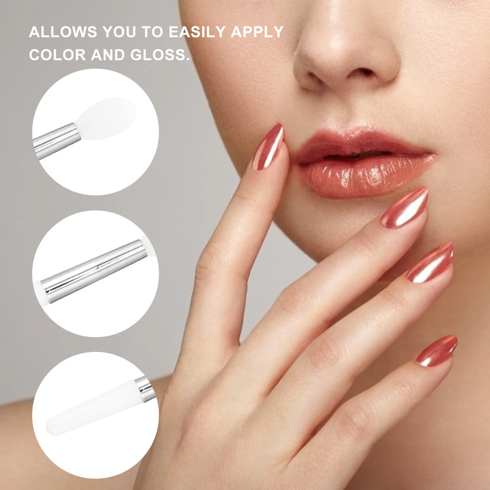 

12 шт. силиконовых аппликаторов-кистей для точного нанесения блеска для губ, портативный инструмент для макияжа, аппликатор для бальзама для губ