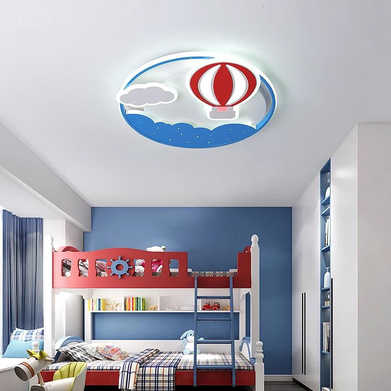 Creative Hot Air Balloon Chandelier for Children Bedroom Nursery Kids Room Lamp Cloud Ceiling Light Dimmable Lustre Boy Lighting