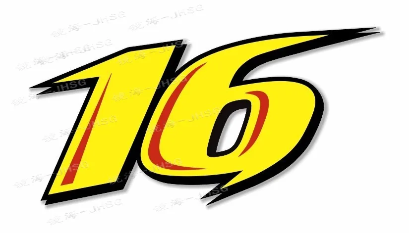 

Car # 16 Die-cutting Stickers, Scratch Stickers for Car and Motorcycle Bumpers