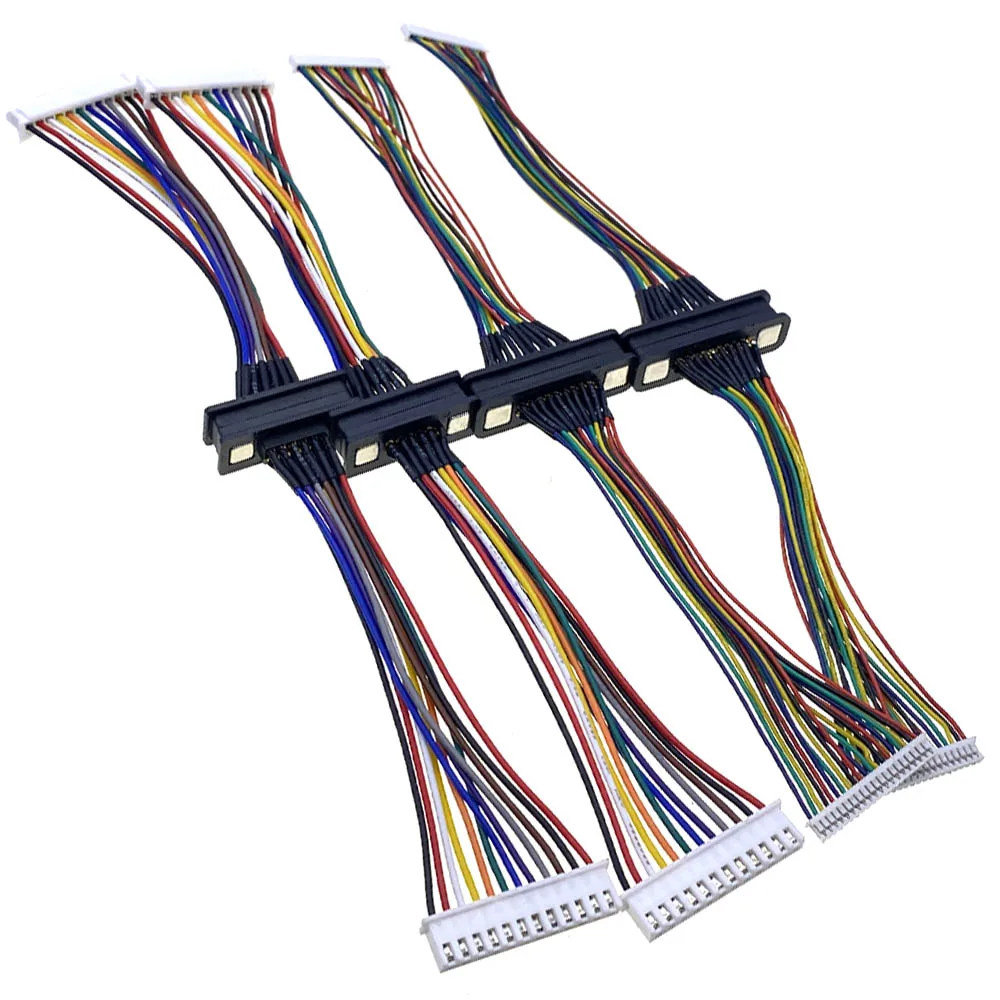 스프링 장착 남성 여성 2.54mm 피치 12Pin 20Pin 폴 스루 홀 PCB 커넥터 2A DC 마그네틱 포고 핀(리본 케이블 포함)