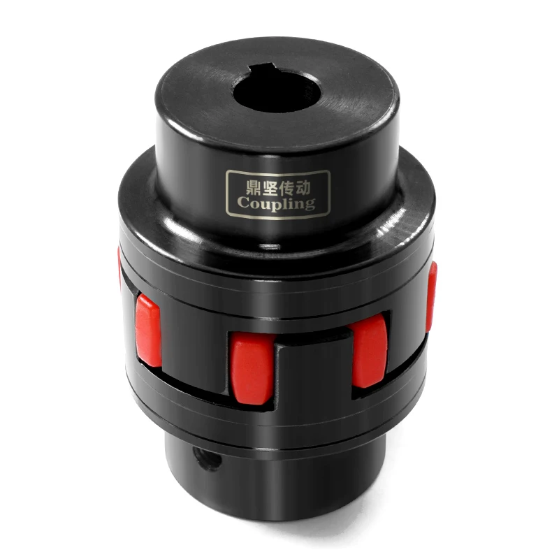 Industrial flexible bobbin coupling with steel key pliers similar to Rotex spider bushing coupling pumps