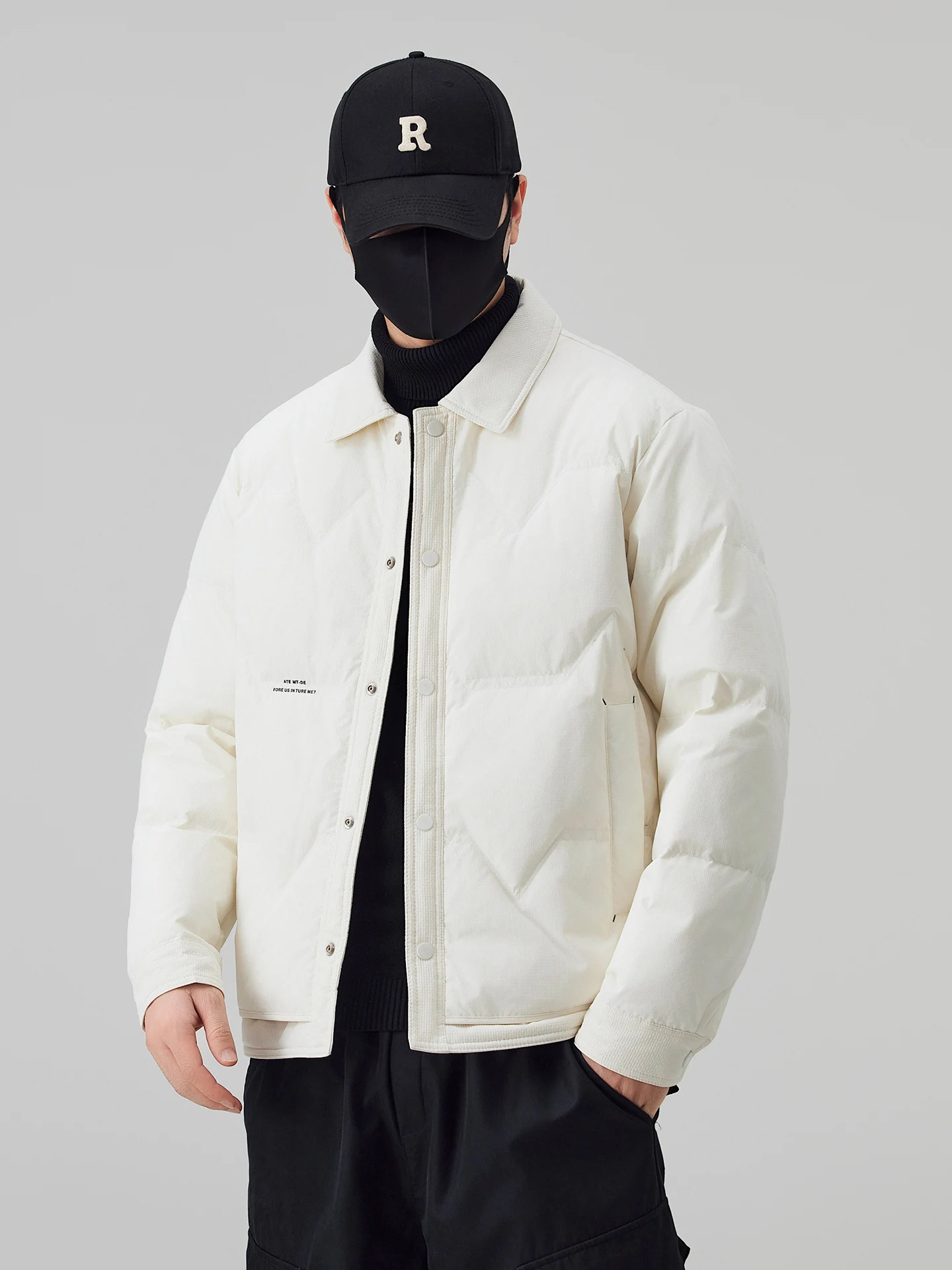 

Мужская модная пуховая куртка с воротником-стойкой, тонкая, теплая, зимняя, новая, повседневная, из полиэфирного волокна, с длинными рукавами, на молнии