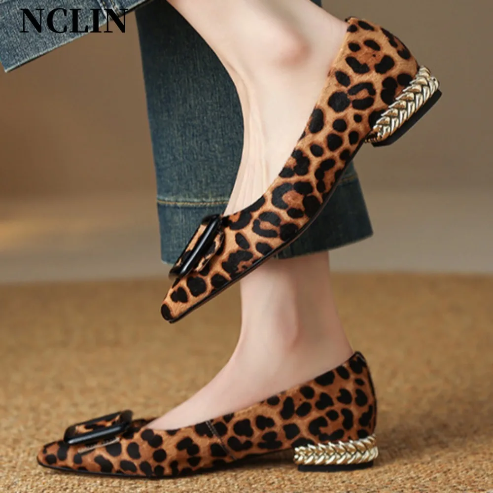 

Smile Circle Boat Shoes Women Genuine Leather Loafers Moccasins Lace-up Flat Shoes 2025 Fashiong Leopard Women Single Shoes