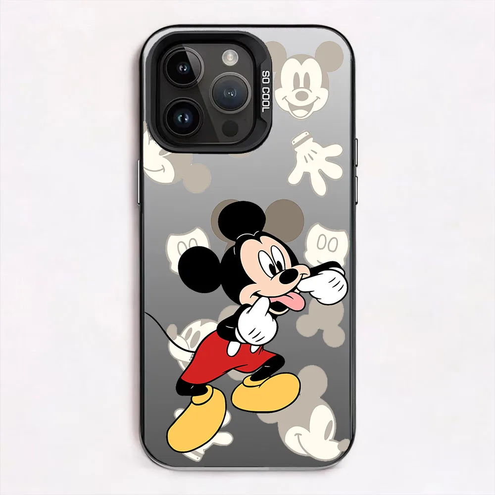 Mickey Minnie Mouse For iPhone16promax  15 14 13 12 11 Pro Max XS Max X XR 7 8 Plus Fashion Colorful Silver laser Phone Case