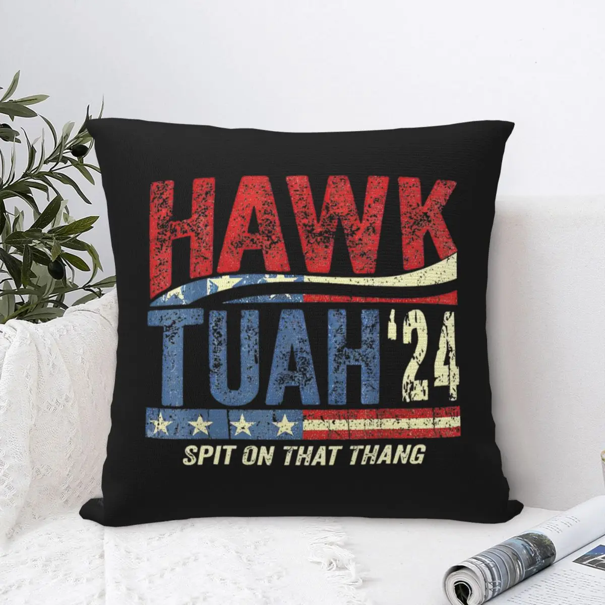 Hawk Tuah 24 Spit On That Thang Pillowcase Cushion Cover Gift Funny Meme Throw Pillow Case Cover Home Drop Shipping 40*40cm