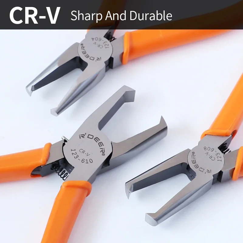 CR-V Stainless Steel 90-Degree Double-Edge Flush Cutters (4/6/10mm) Sprue Burr Trimmer for Plastic Processing Hand Tool