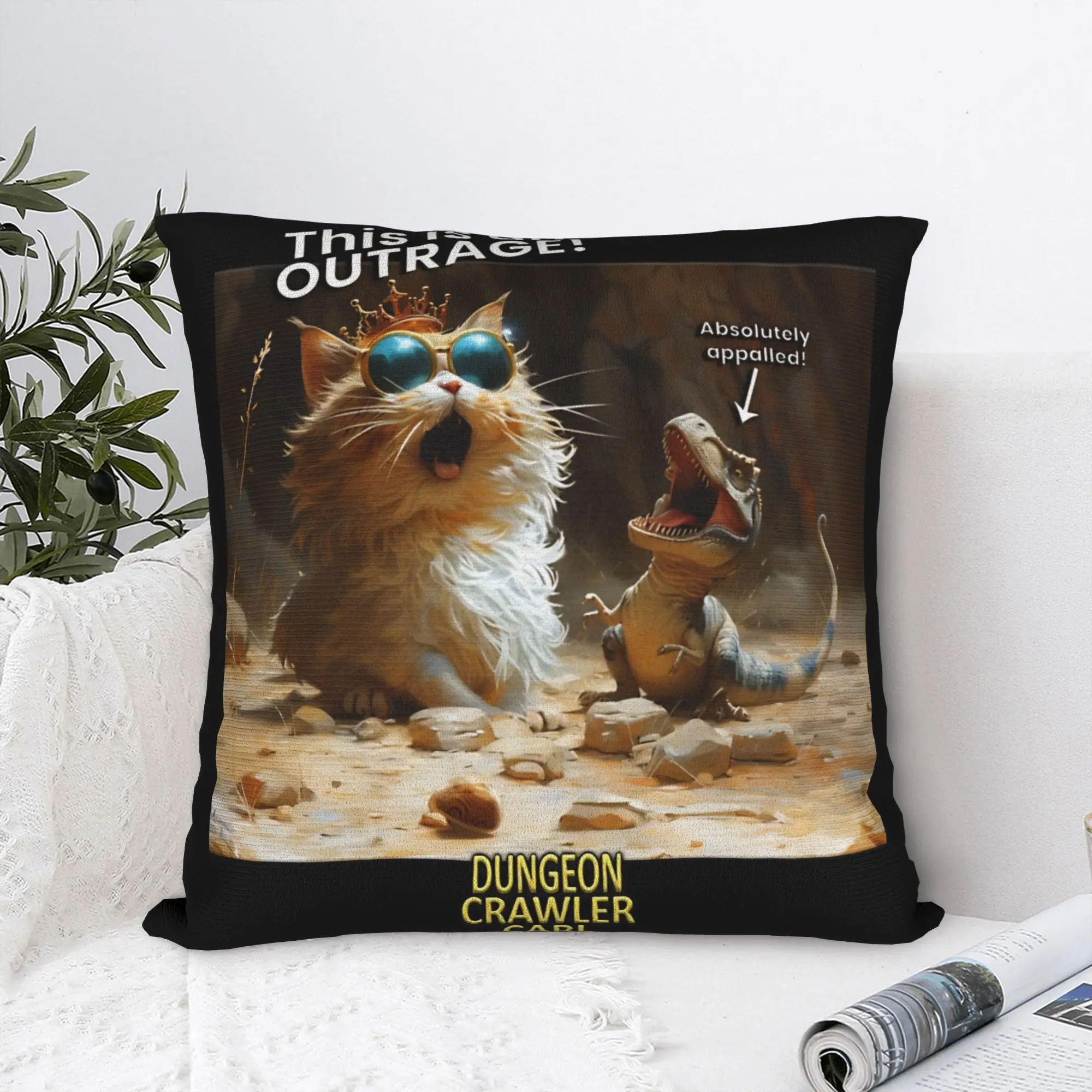 Dungeon Crawler Carl This Is An Outrage Pillow Case  Print Pillow Cover Cute Funny Pillowcases For Living Room Bed Chair