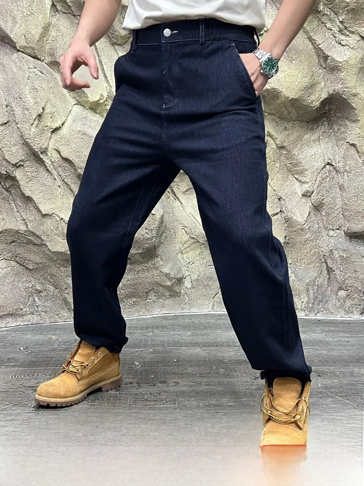 

Trendy Waed Denim Jeans Men's Straight Leg Faion Sports Casual Pants Comfortable Breathable Cotton Polyester Blend