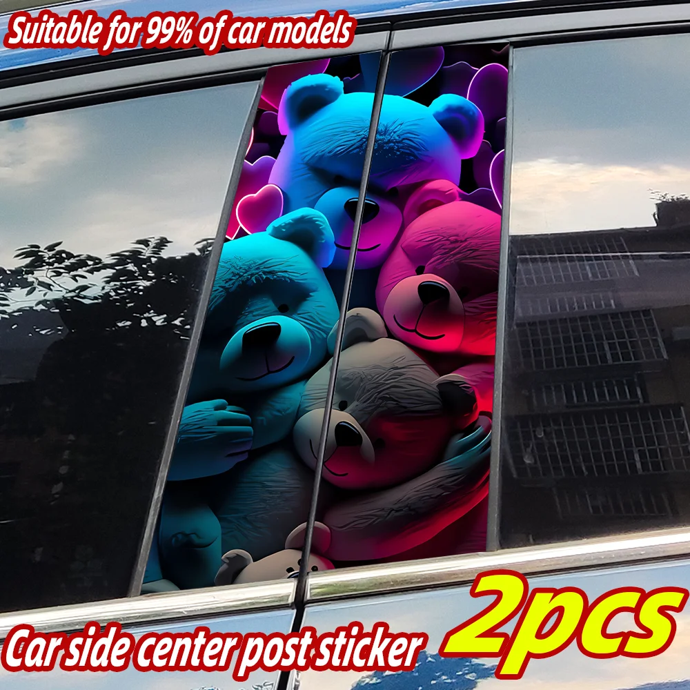 

Cute Bears Car Stickers Waterproof Auto B Pillar Decor Cover Scratches Durable Car Door Pillar Sunscreen Vinyl Decal Accessories