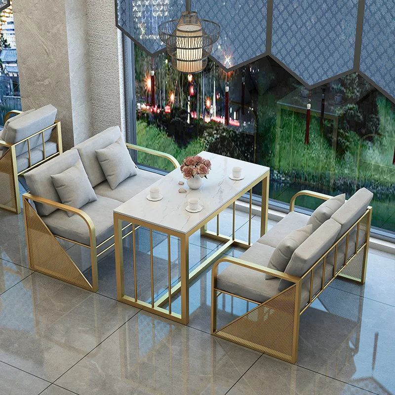 Card seat sofa table and chair combination, milk tea shop restaurant bar clear bar clothing shop cafe