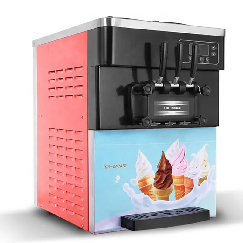 

Brand New Commercial Able Top Professional Cone Making Homemade 3 Flavor Soft Serve Prices Mini Melts Ice Cream Machine