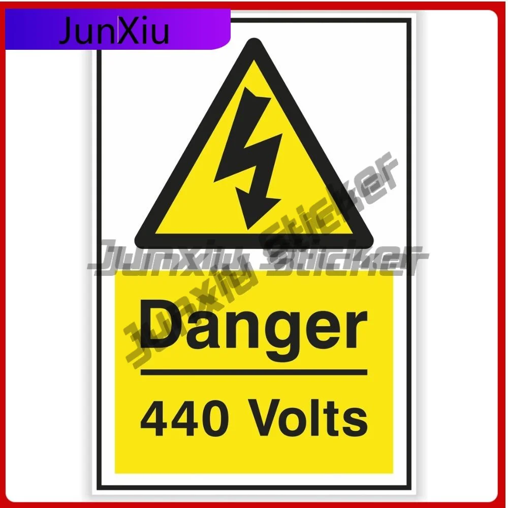 

Danger 440 Volts Safety Warning Sign Vinyl Graphic Decals Camper Rv Van Cars Decals Ebike Sticker Camping Suv Cover Waterproof