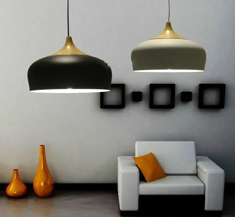 Nordic Modern pendant light Northern Europe Wood and aluminum lamp restaurant bar coffee dining room LED hanging light fixture