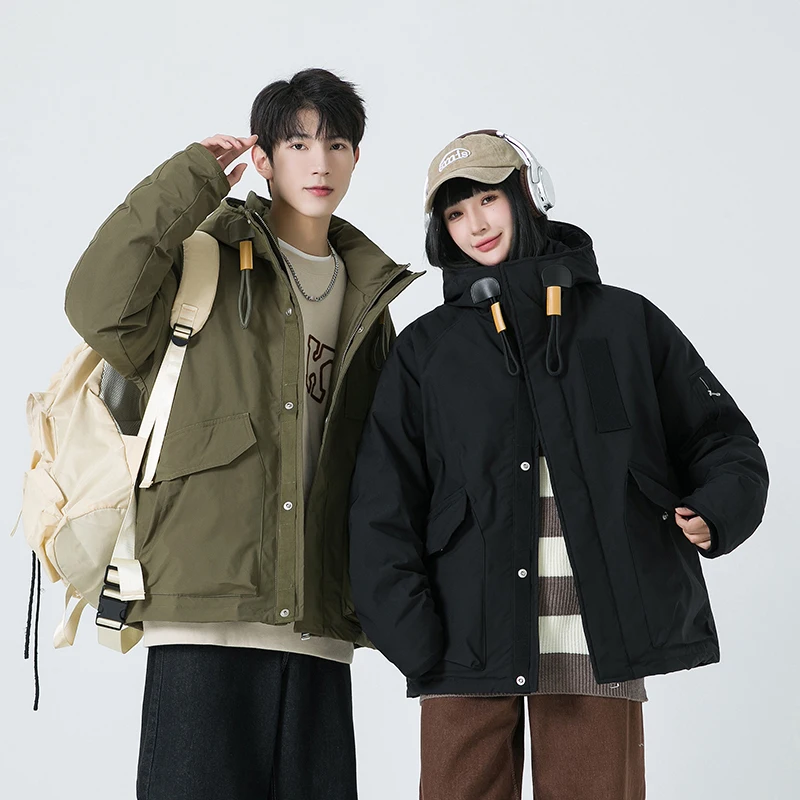 

Men's Short Puffer Jacket Winter Workwear Hooded Thickened Warm Outerwear Windproof Casual Fashion Outdoor Activities