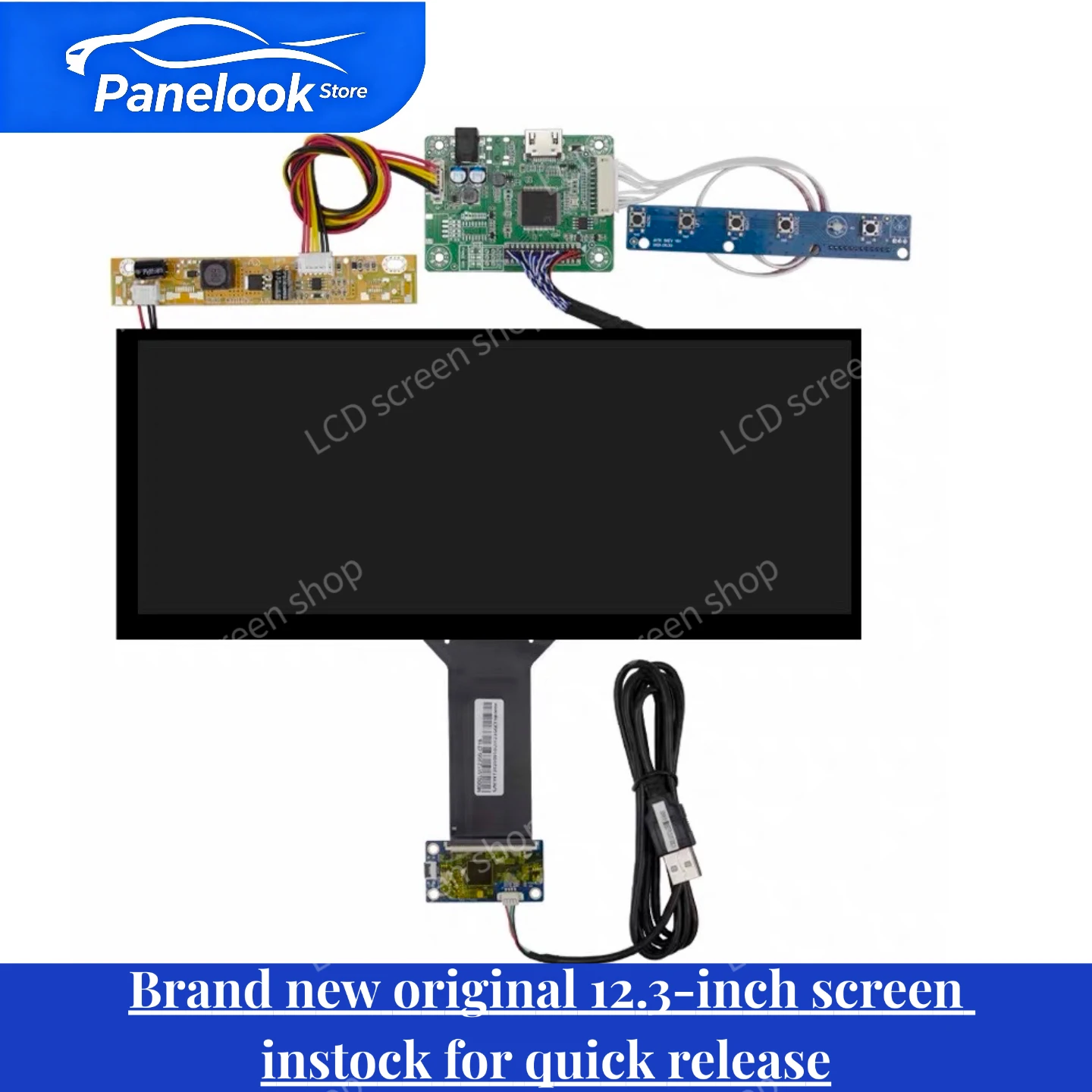 Brand-New, Genuine 12.3-Inch LCD Display with Wide Temperature Range and High Brightness, Capacitive Touchscreen AV123Z7M-N18