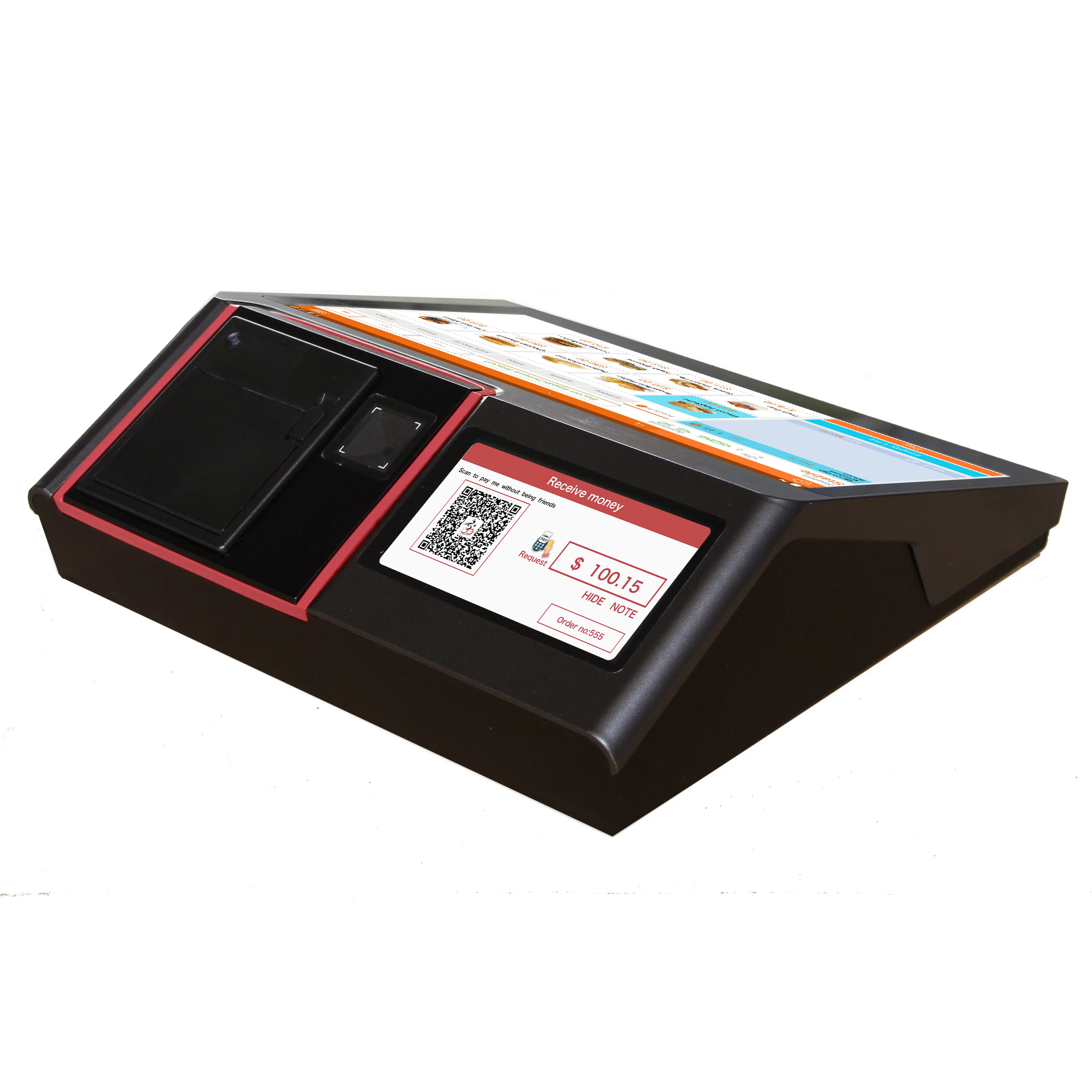 11.6'' or 12.5''HD Main Display 5'' Customer Display 58mm Built In thermal Receipt Printer Compatible with Loyverse