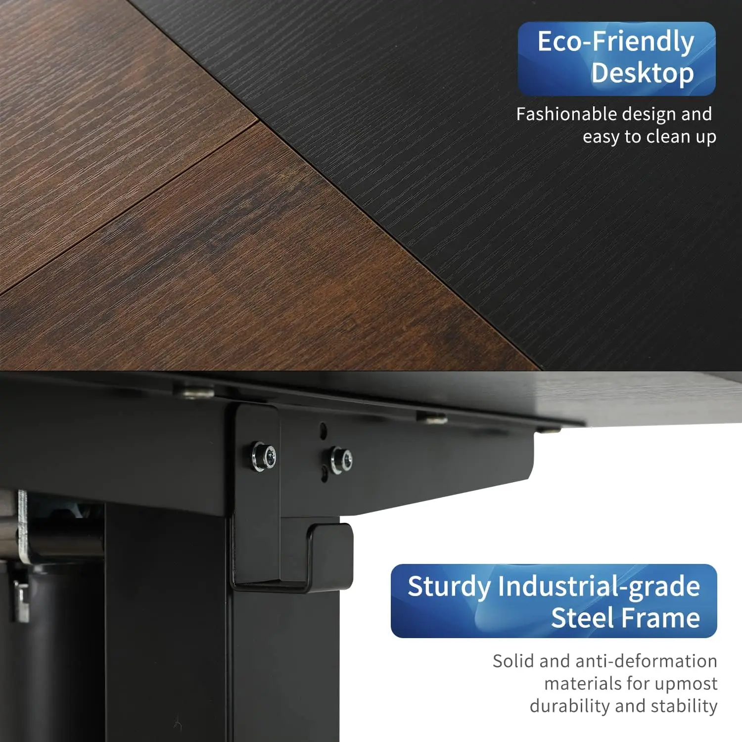 Mesa de computador de pé ajustável em altura, 55x24 '' grande estação de trabalho ergonômica inteligente moderna para escritório doméstico