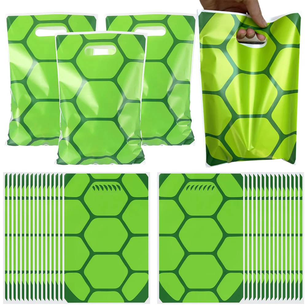 Schildkröten-Geschenktüten Grüne Partytüten Cartoon-Schildkröten-Tasche Geschenk für Schildkröten-Themenparty-Dekorationen Partyzubehör – Detail 1