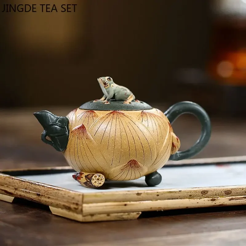 Creative Purple Clay Teapot Authentic Yixing Raw Ore Filter Tea Pot Chinese Zisha Tea Set Chinese Customized Beauty Drinkware