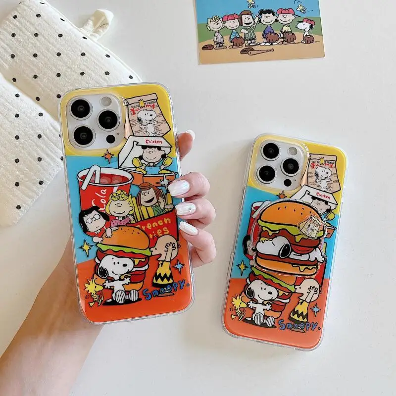 Snoopy Cartoon Magnetic Kickstand Phone Case New Style Protective Cover for Iphone 17 Pro Max Anti-Fall Shell Wholesale
