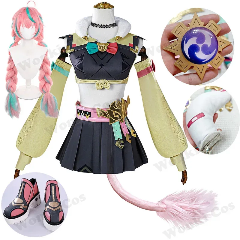 

Natlan Varesa Косплей Костюм Парик Волосы Игра Varesa Косплей Обувь для Женщин Ролевые Игры Comic Con Карнавальные Наряды