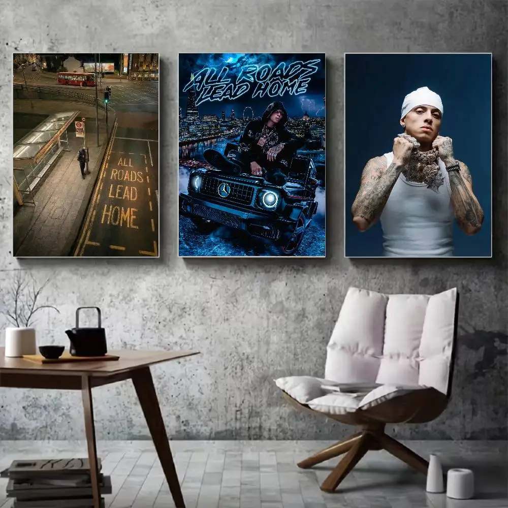 All Roads Lead Home Central Cee Poster for Living Room, Bedroom, Office, or Bar, Frameless, Indoor Use, Bedroom Wall Art.