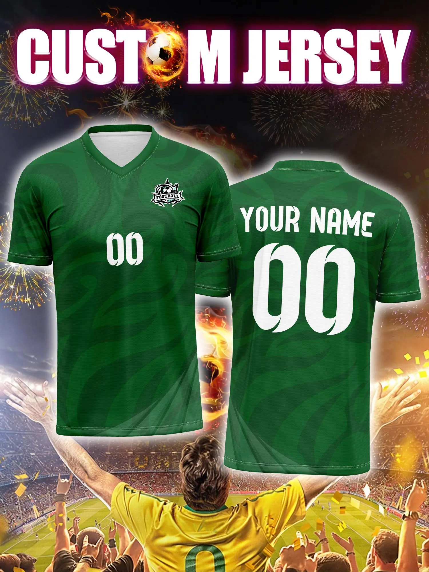 

Футбольная форма на заказ с индивидуальным изображением, номером и именем, быстросохнущая, влагоотводящая тренировочная экипировка