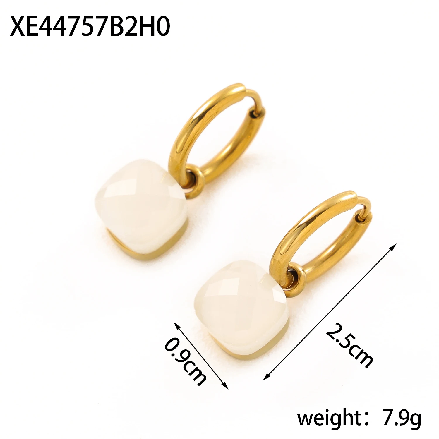 New Stainless Steel Geometric Square Hoop Earrings Sparkling Cubic Zirconia Crystal Earrings Jewelry For Women