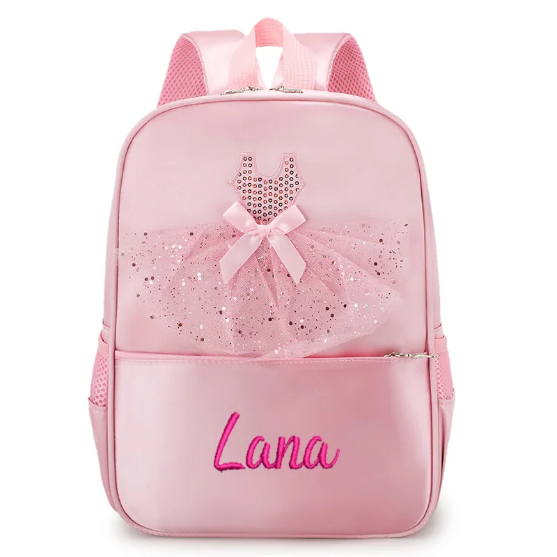 Sac à dos de danse de ballet avec nom personnalisé pour petites filles, sac de ballerine, sac de danse personnalisé pour tout-petits, sac de rangement AqStorage