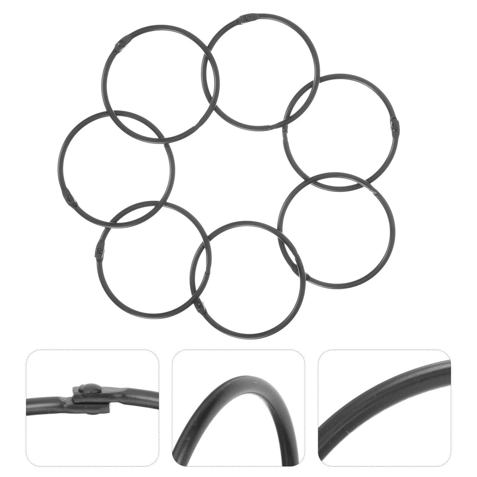 

30Pcs Round Curtain Rings Iron Circular Shower Curtain Hooks for Liners Rods Windows Bathrooms Decorative Elegant Look Guest