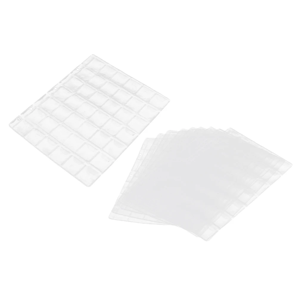 Coin Pocket Pages Collections Transparent PVC Protective Album Inner Pages Coin Holder for Souvenir Storage