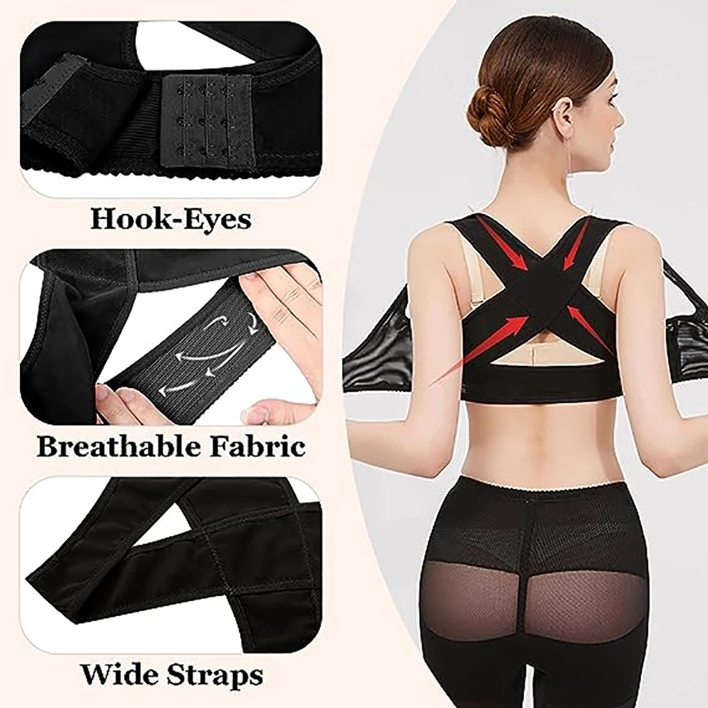 Women's Chest Brace Up Breast Lifting Shapewear Top Back Support Posture Corrector,Tops Bra Support Vest Back X Strap Shaper