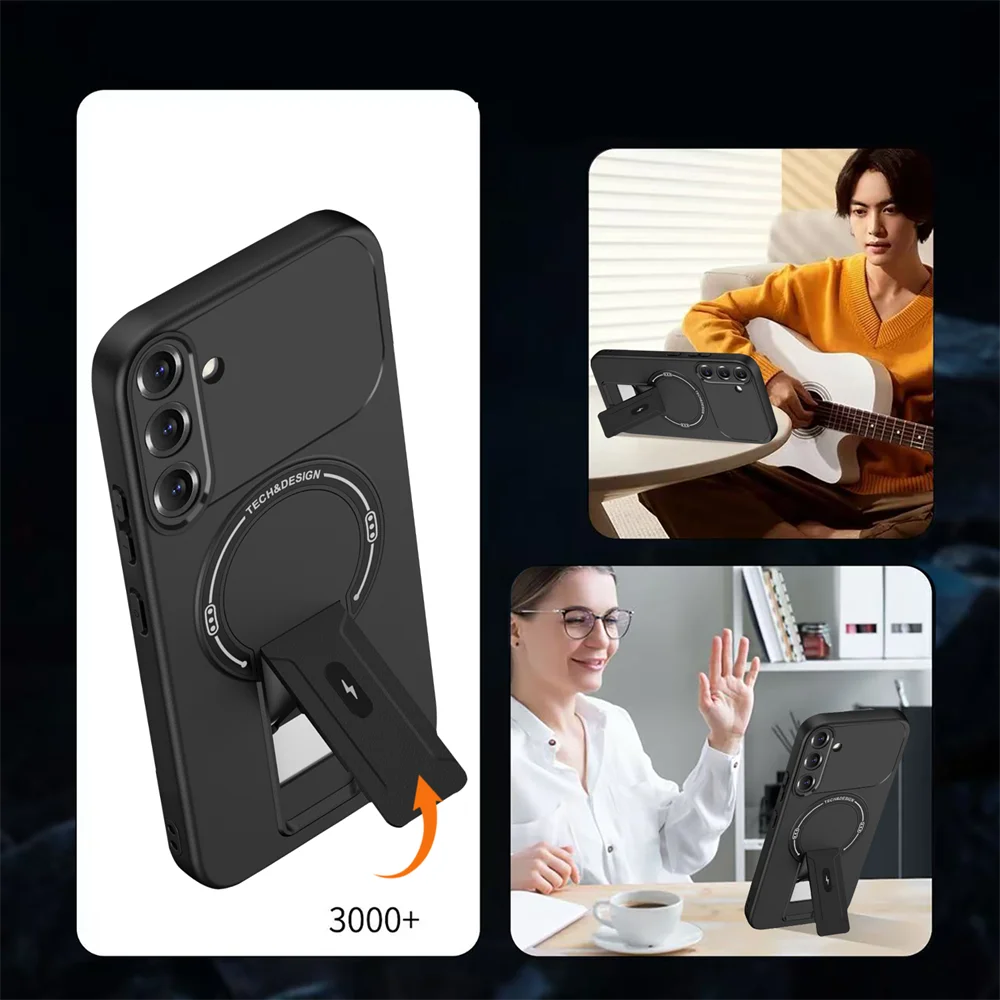Imagen 4: Funda de Lujo para Teléfono Samsung Galaxy A55 A35 A25 A15 A05 4G 5G, Antigolpes, Magnética, con Forro Interior, Soporte Plegable, Cubierta Trasera