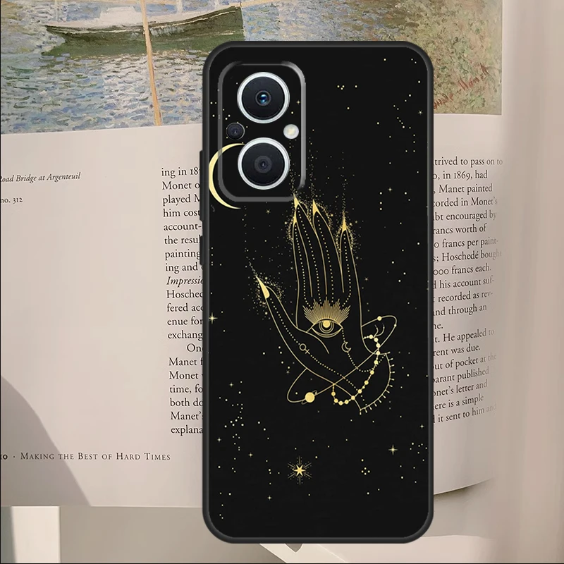 Fortune Telling Moon Stars Hands Art Phone Case For OPPO Find X5 X6 Pro X2 Lite X3 Neo Reno 4Z 5Z 2Z 8T 3 4 5 6 7 8 Lite Cover