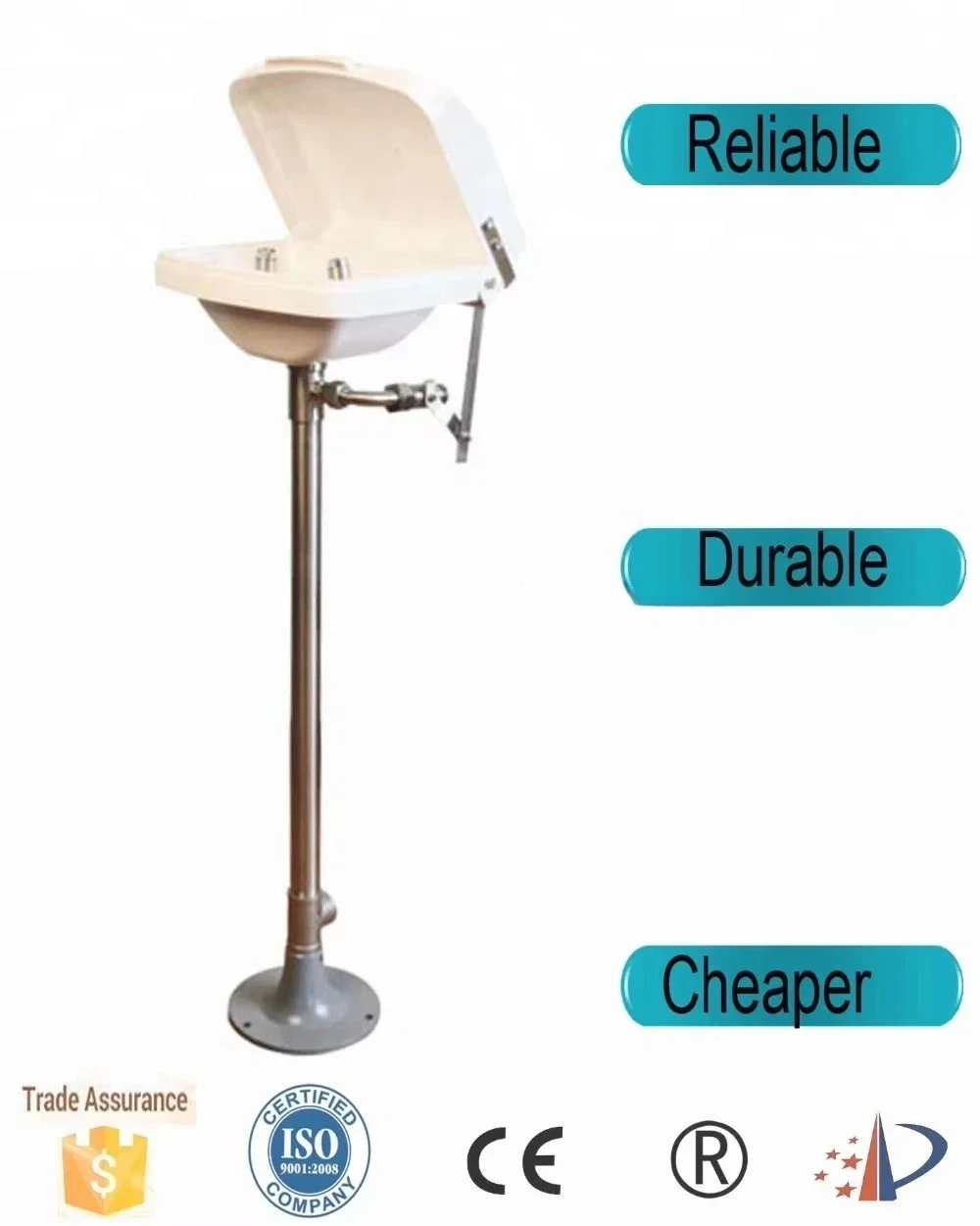Stainless Steel 304/316 Eye Wash Station Pedal Operated Floor Mounted Safety Product